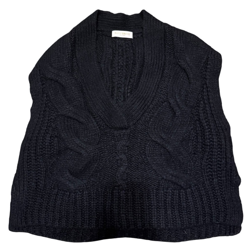 Ramy Brook Adelaide V Neck Sleeveless Cable Knit Sweater Size Small
